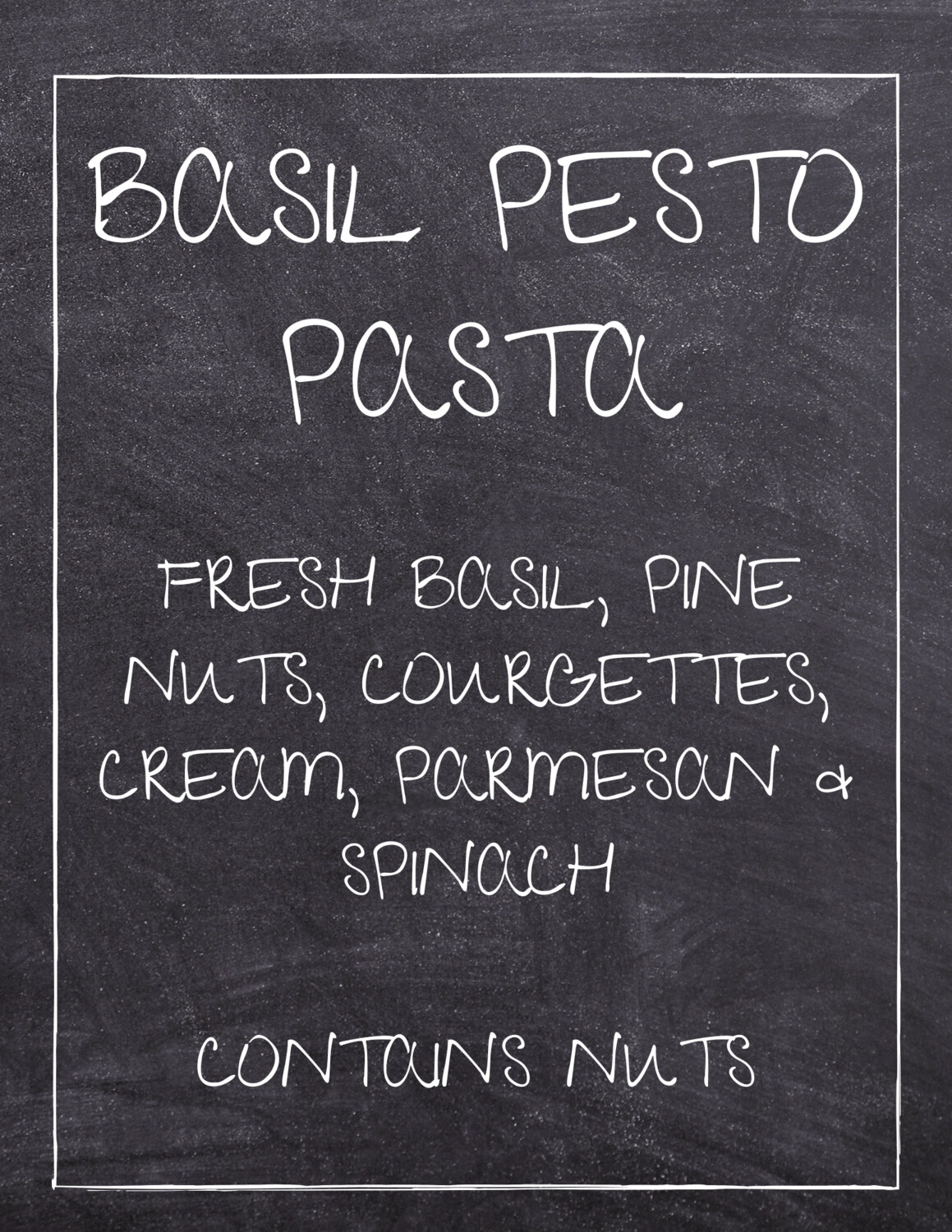 Pasta: Basil Pesto (contains nuts)