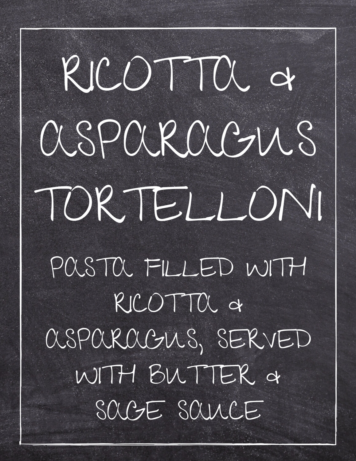Ricotta & Asparagus Tortelloni (v)