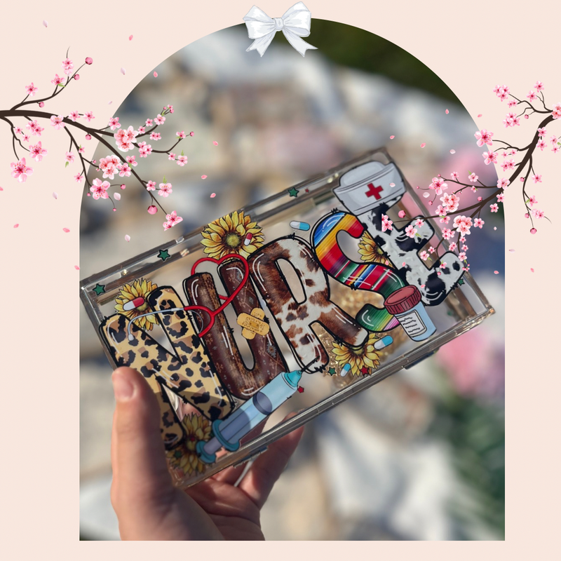 Sac boîte acrylique avec chaîne bandoulière 