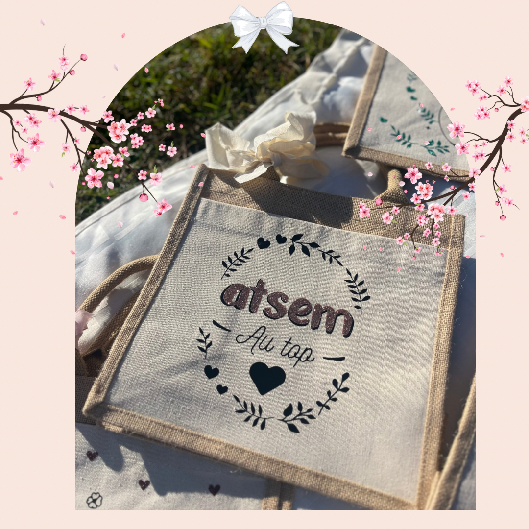 Sac en jute à offrir : atsem 