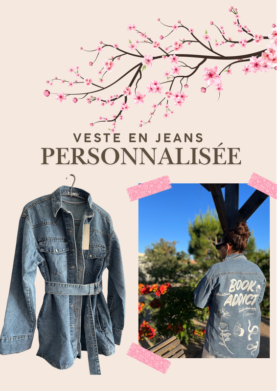 Veste oversize en jean avec ceinture à personnalisé taille unique mais Oversize ! 