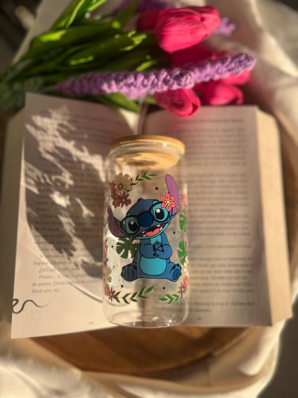 Gobelet en verre Stitch coquillages / disponible sans délai 