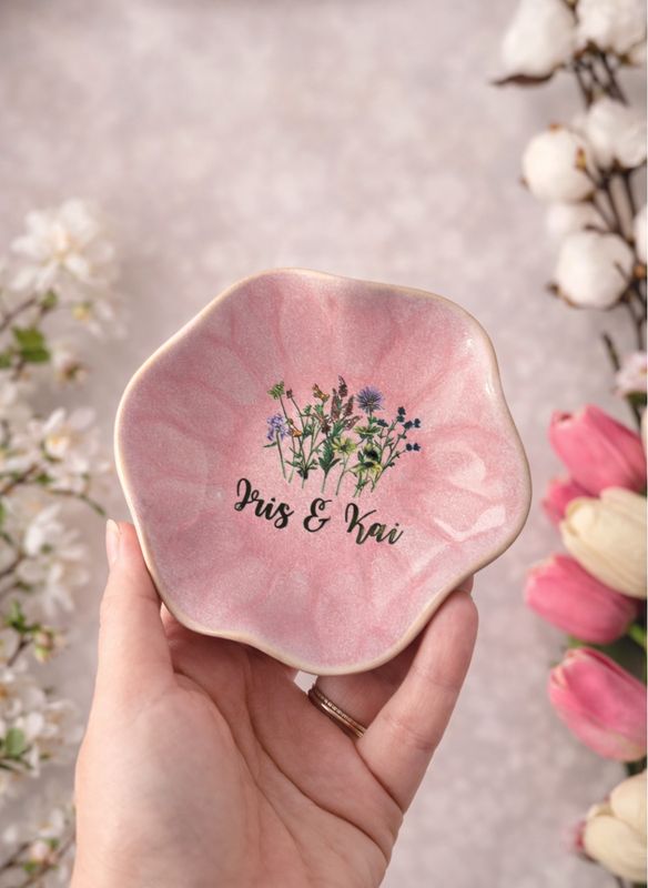 Petite décoration soucoupe : Iris et Kai thème fleuri ✨