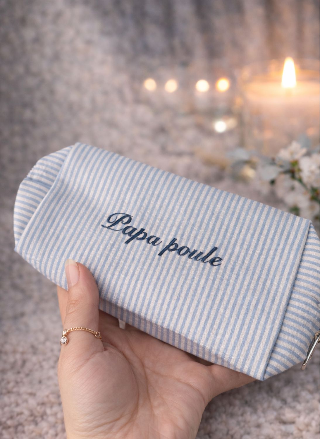 Pochette brodée : Papa Poule 🤍