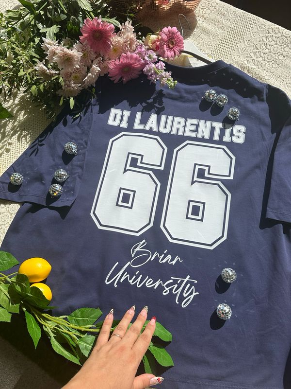 T-shirt Oversize gris Personnalisé “DI LAURENTIS 66” – Style Campus US Vintage | Taille Unique