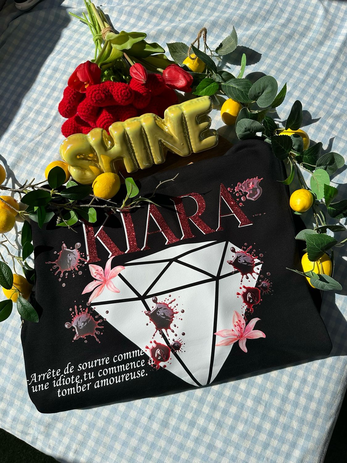 Sweat Kiara personnalisé – Édition unique “KIARA” | Taille M – 1 seul exemplaire disponible
