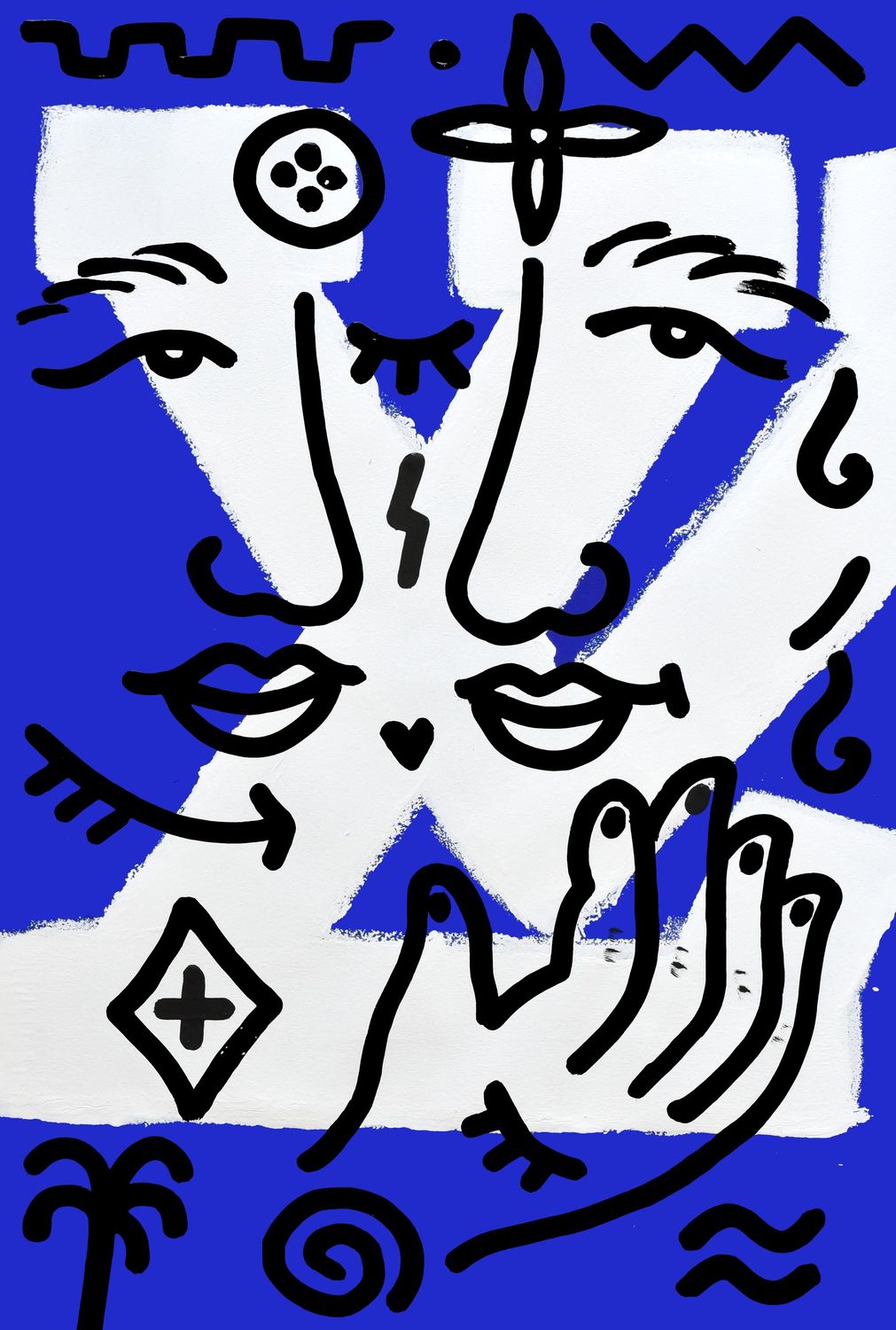 "Louis Vuitton Blanc sur Bleu"