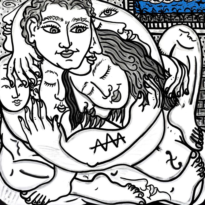 "Famille en intérieur" Print