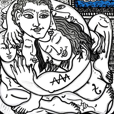 "Famille en intérieur" Print