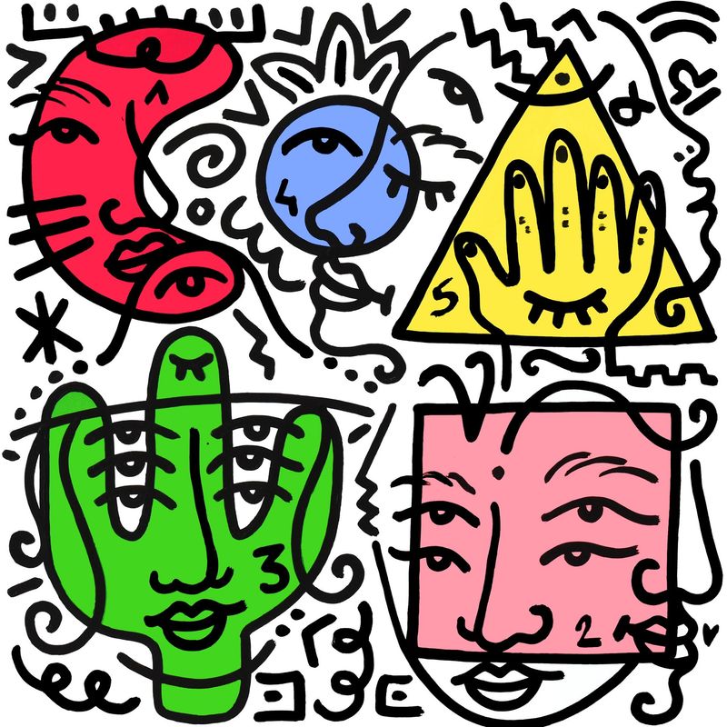 "Lune Main et Cactus" Print