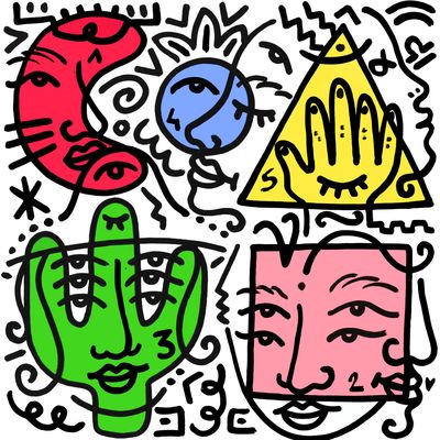 "Lune Main et Cactus" Print