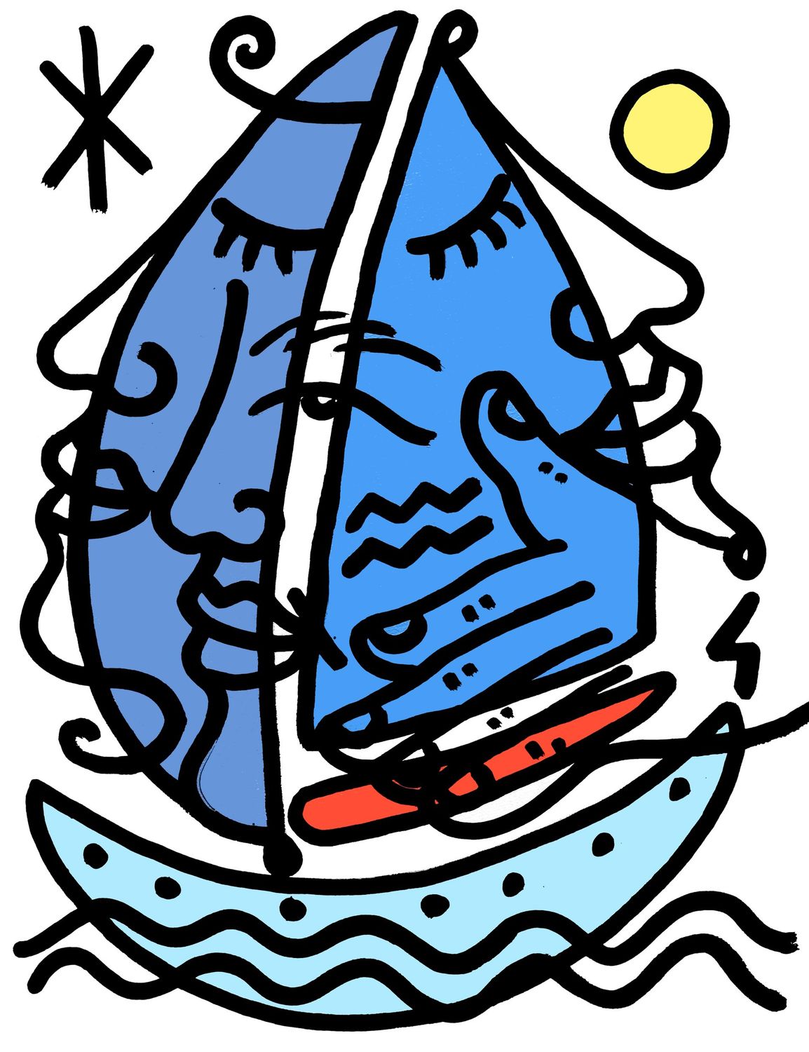 "Le Voilier Bleu" Print