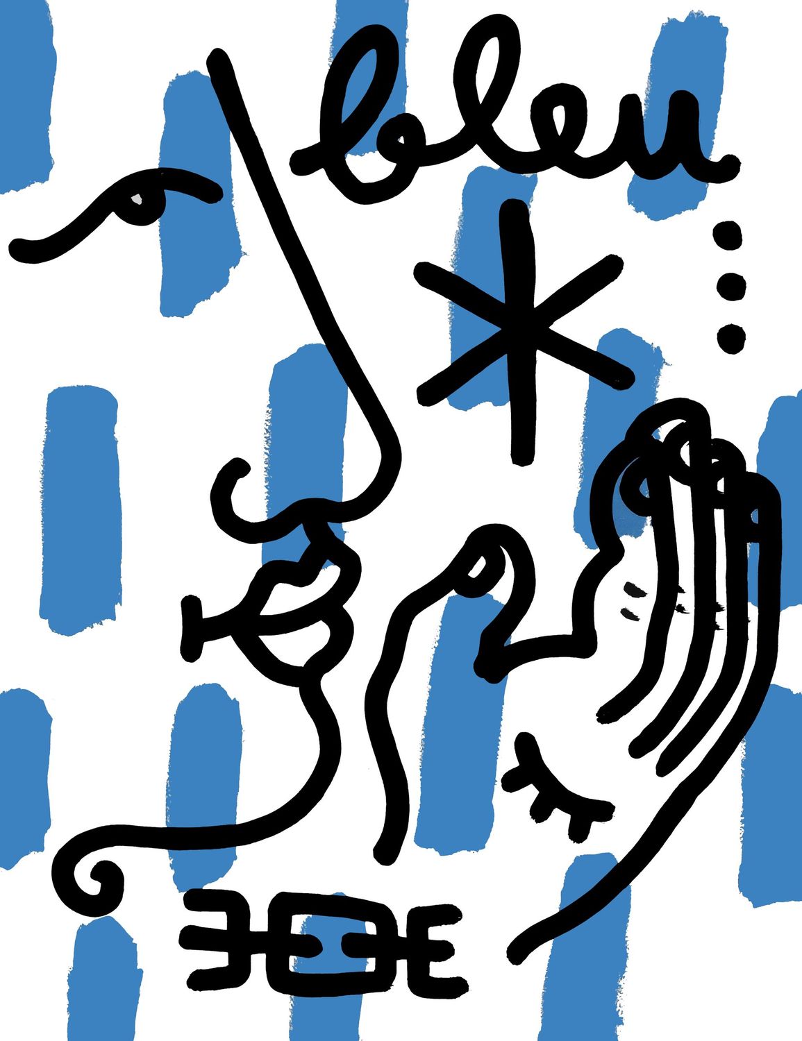 "Bleu" Print
