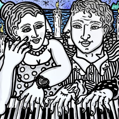 "Piano à quatre mains" Print