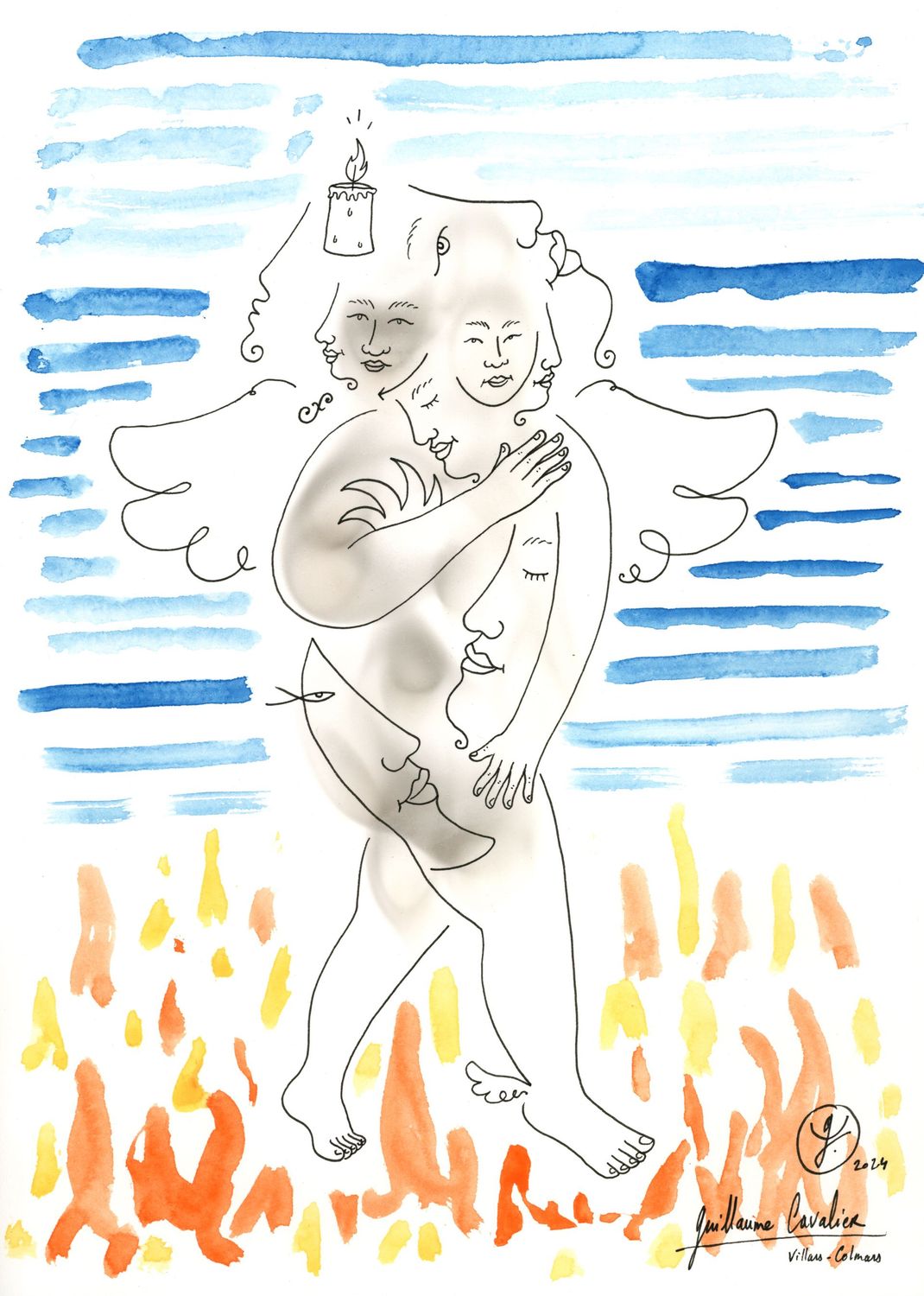 "Dans les flammes"