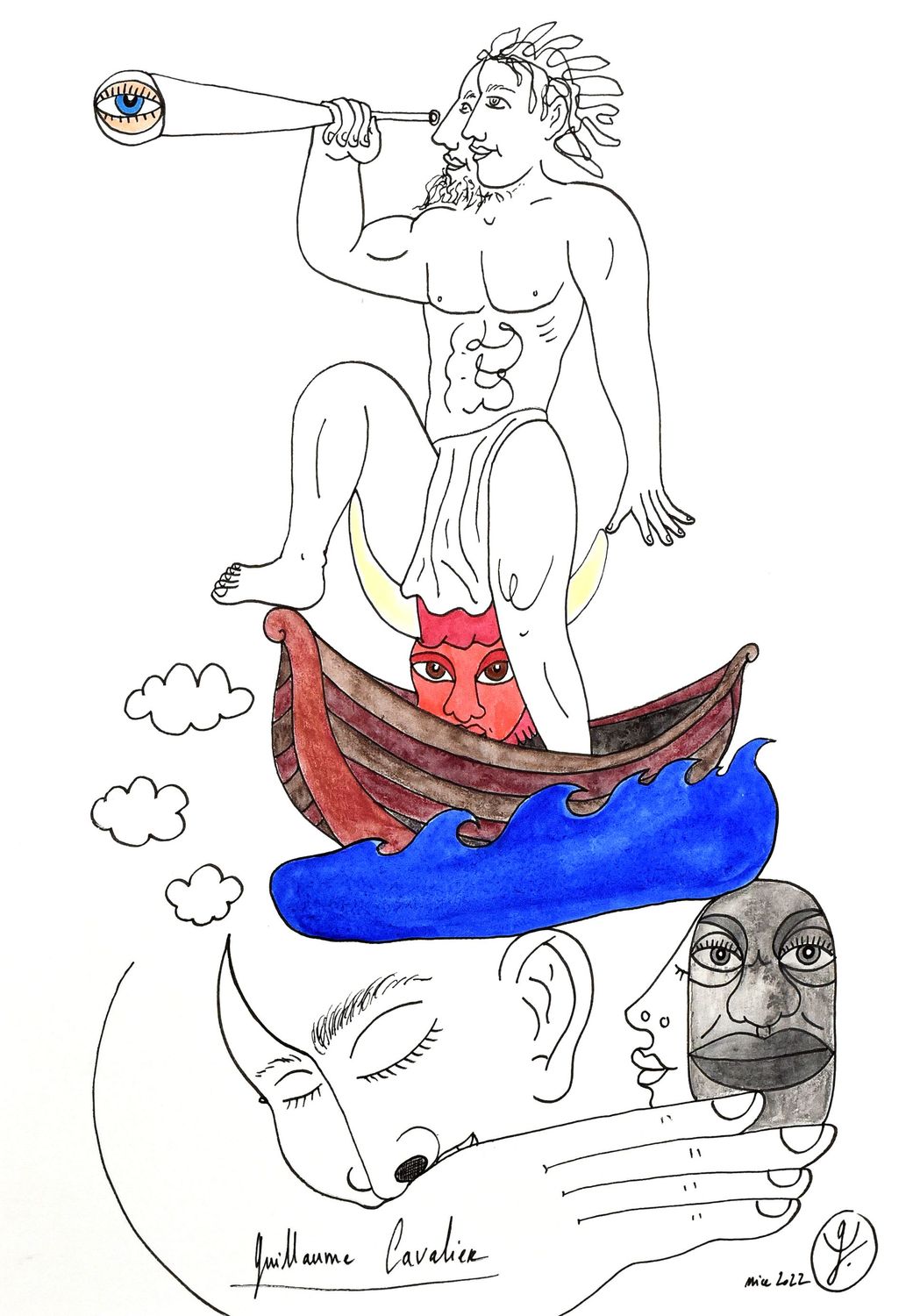 "Longue vue sur une barque"