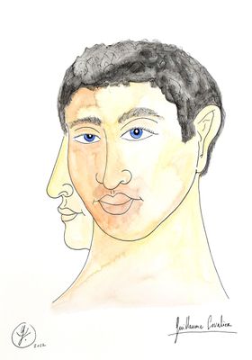 "Portrait aux yeux bleus"