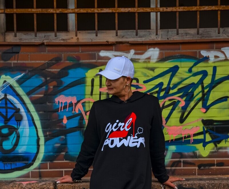 Hoodie schwarz / Girl Power