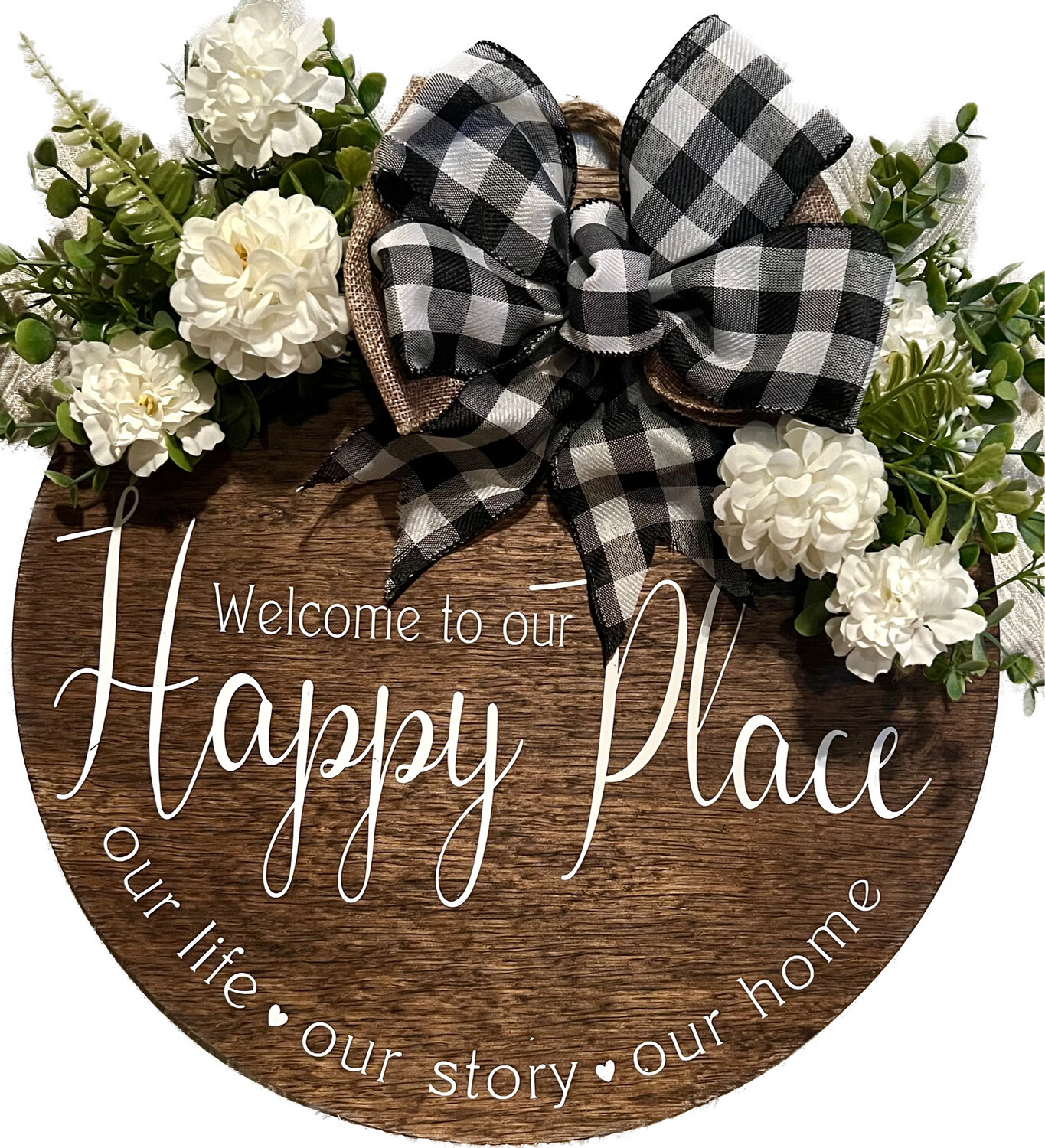 Welcome To Our Happy Place Wreath