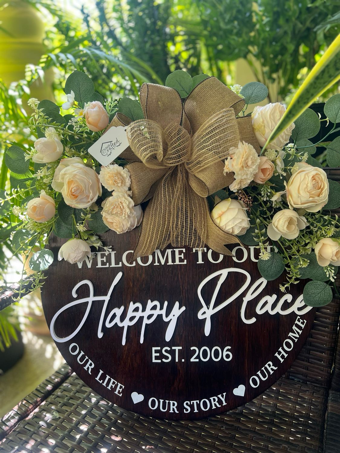 Welcome To Our Happy Place Wreath