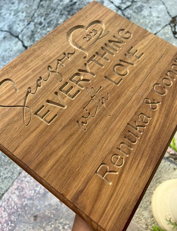 Engraved Teak Cutting Boards 12”x15”