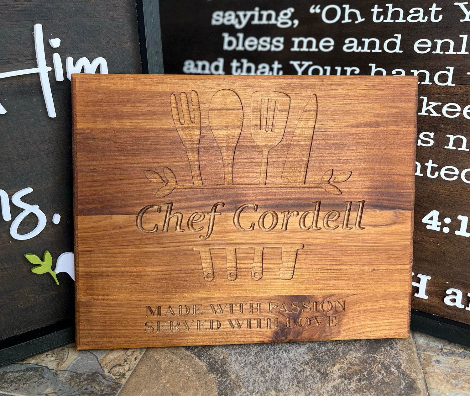 Engraved Teak Cutting Boards 12”x15”