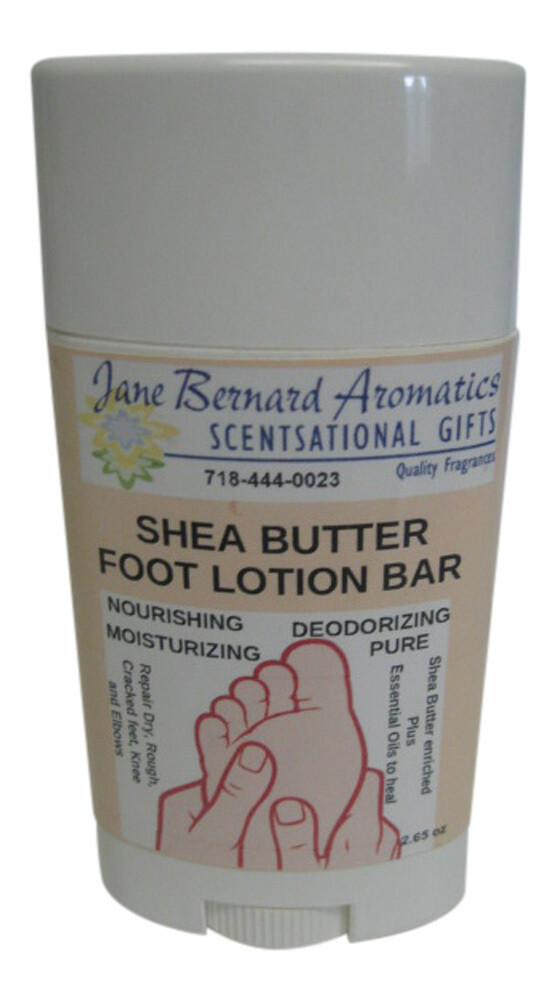 Shea Butter Home Made Foot Lotion Bar | Solid Twist-Up Tube for Dry, Cracked Feet, Heels, Knees &amp; Elbows | Nourishing Ingredients by Jane Bernard