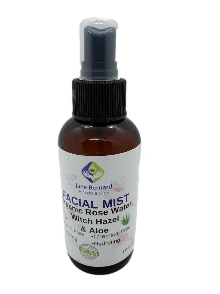 Organic Rose Water and Witch Hazel Facial Mist Toner with Aloe - 4 FL Oz (118 ML)