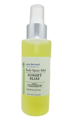 Jane Bernard Sunset Bliss Body Spray, 4 Ounces, Body Mist for Women |  A scent that is as sweet and alluring as a summer sunset for All Day Use