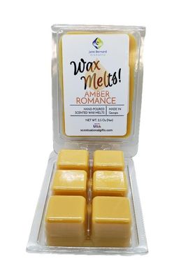 Soy Blend | Wax Melt | 2.5 Oz Net Wt | 1 Pack only with 6 Snappable Cubes in Clamshell | Amber-Romance Type | Home Fragrance