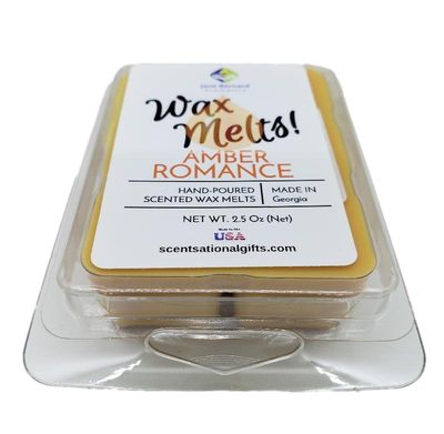 Soy Blend | Wax Melt | 2.5 Oz Net Wt | 1 Pack only with 6 Snappable Cubes in Clamshell | Amber-Romance Type | Home Fragrance