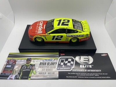 Ryan Blaney 2021 Cardell / Michigan Cup Series Win 1:24 Elite Nascar Diecast