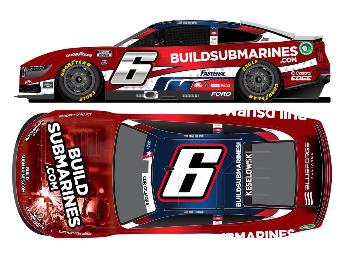 PRE-ORDER - $116 - Brad Keselowski 2024 BuildSubmarines.com Salutes 1:24 Elite Nascar Diecast - FOIL NUMBER DIECAST