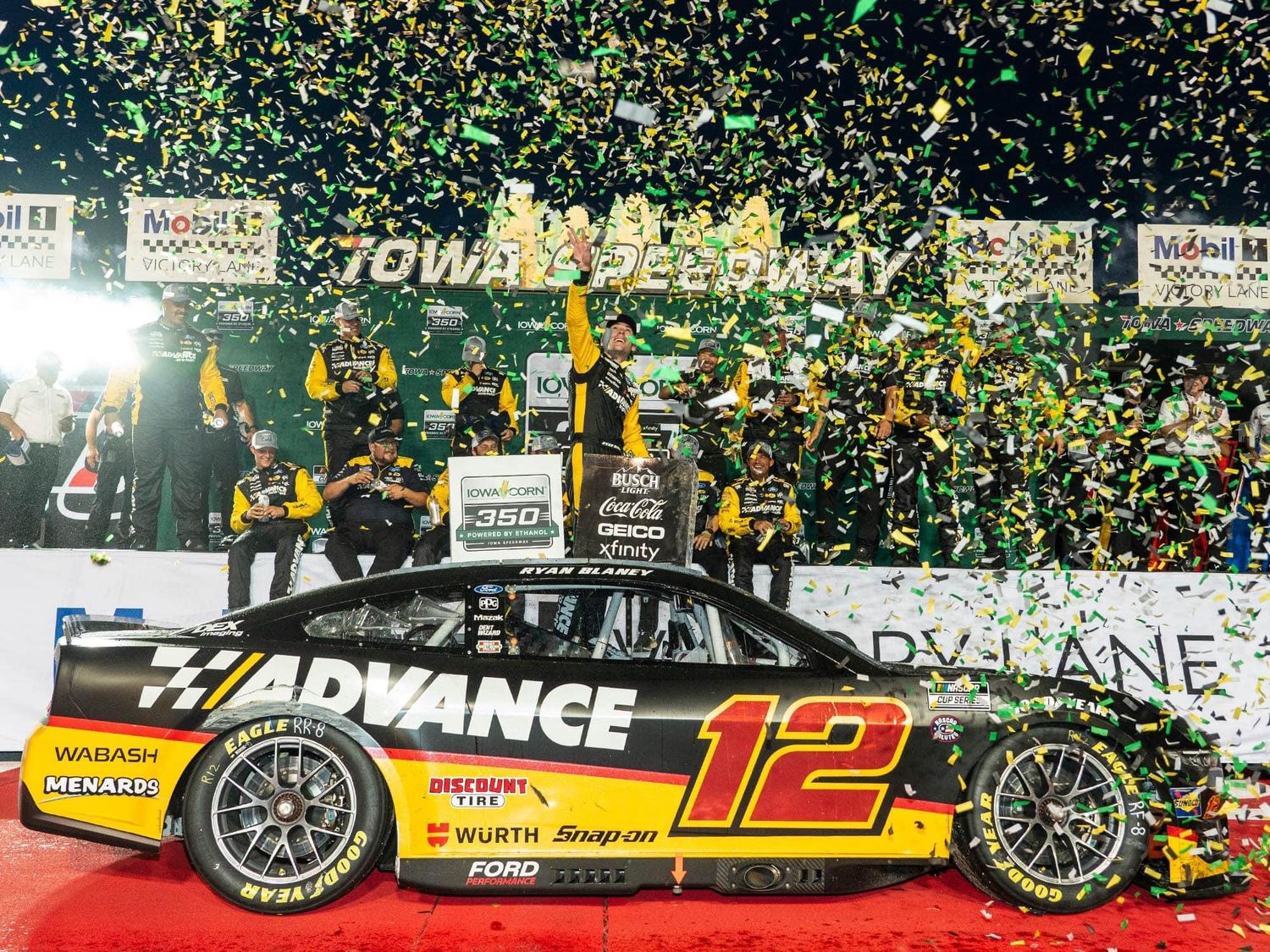 PRE-ORDER - $126 - Ryan Blaney Autographed 2024 Advance Auto / Inaugural Iowa Speedway 6/16 Race Win 1:24 Nascar Diecast - FOIL NUMBER CAR