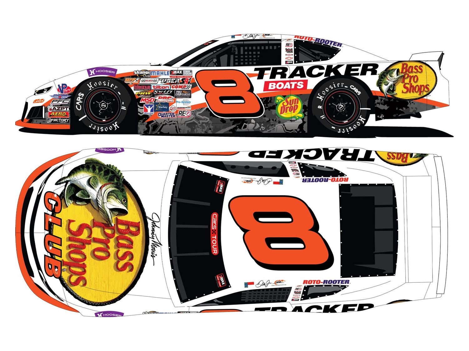 PRE-ORDER - $140 - Dale Earnhardt Jr Autographed 2025 Bass Pro Shops 1:24 Late Model Stock Car Diecast