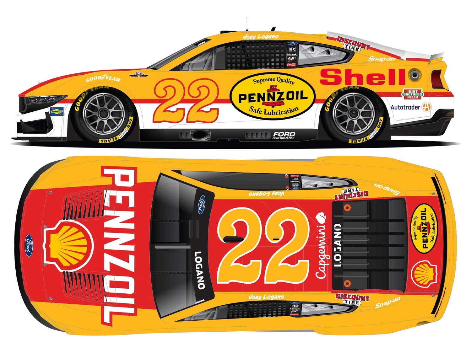 PRE-ORDER - $90 - Joey Logano 2025 Shell-Pennzoil Throwback Color Chrome 1:24 Nascar Diecast