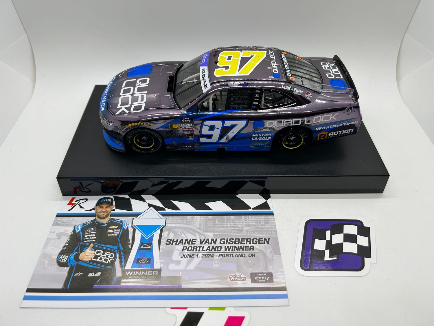 Shane van Gisbergen 2024 Quad Lock Portland 6/1 Race Win 1:24 Color Chrome Nascar Diecast - Xfinity Series