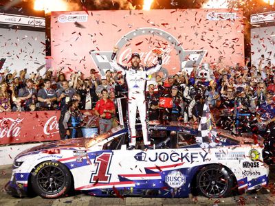 PRE-ORDER - $127 - Ross Chastain Autographed 2025 Jockey Salutes / Coke 600 Race Win 1:24 Nascar Diecast - FOIL NUMBER CAR
