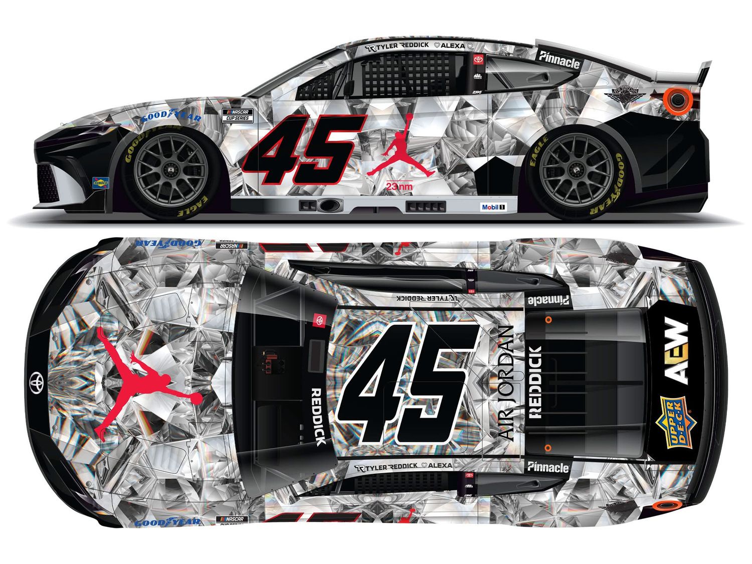 PRE-ORDER - $80 - Tyler Reddick 2025 Jordan Brand Crystal 1:24 Nascar Diecast