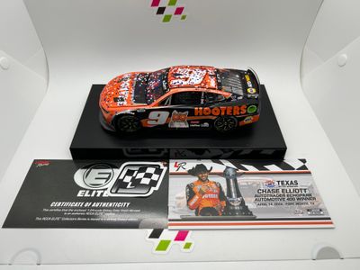 Chase Elliott 2024 Hooters / Texas 4/14/24 Race Win 1:24 Elite Galaxy Color Nascar Diecast
