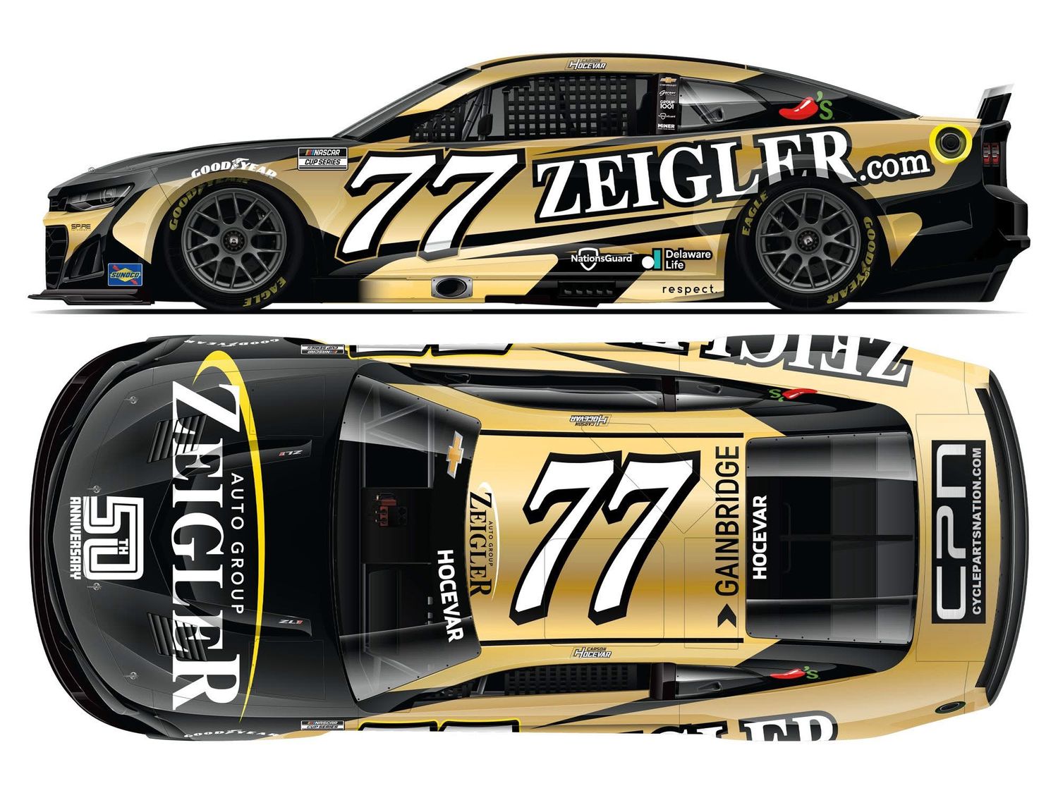PRE-ORDER - $80 - Carson Hocevar 2025 Zeigler 50th Anniversary 1:24 Nascar Diecast