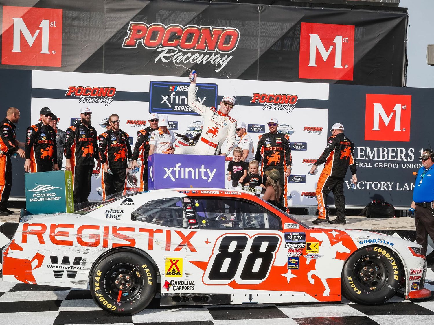 PRE-ORDER - $90 - Connor Zilisch 2025 Registix Pocono 06/21/25 Race Win 1:24 Color Chrome Nascar Diecast - Xfinity Series