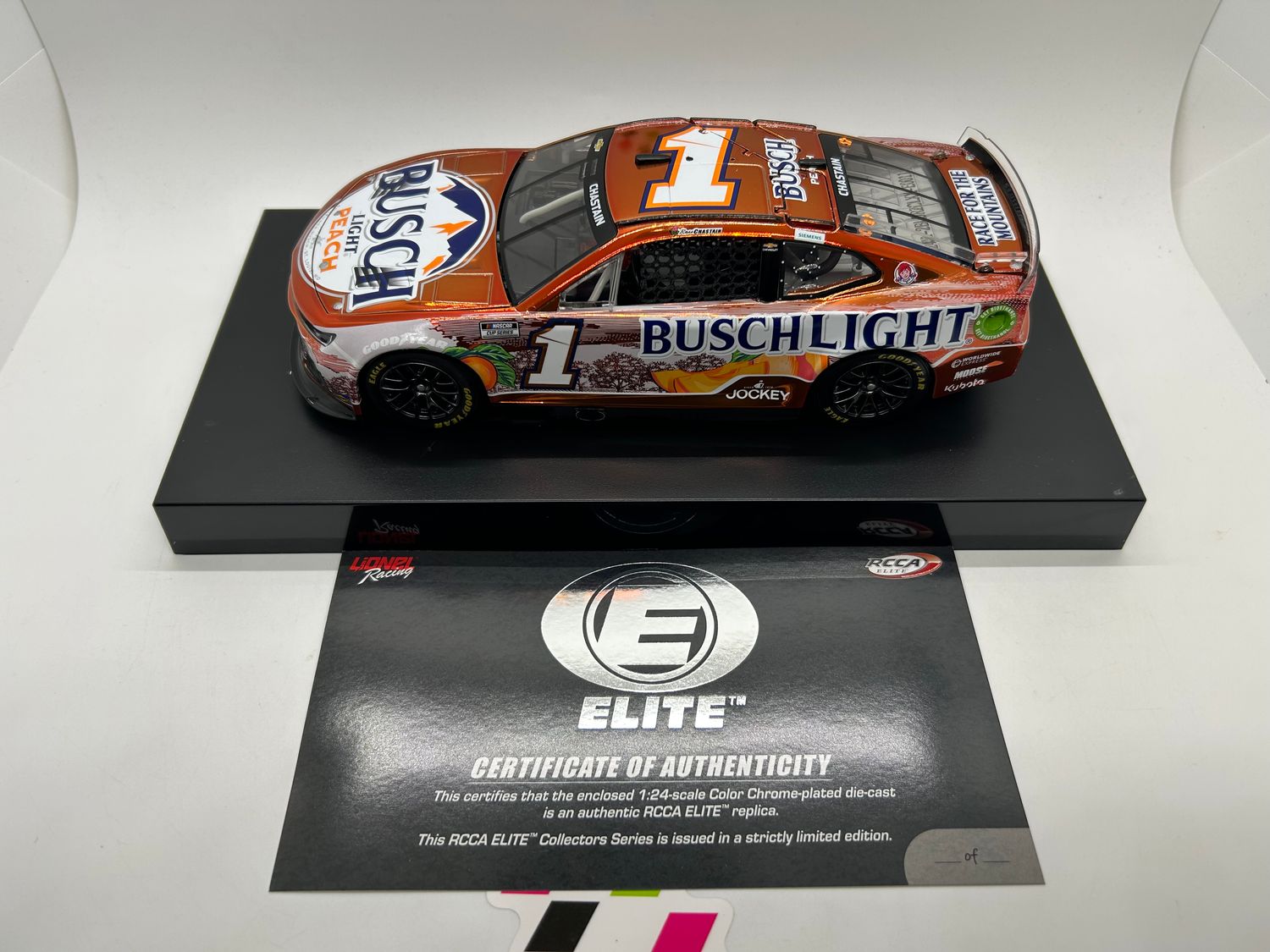 Ross Chastain 2024 Busch Light Peach 1:24 Elite Color Chrome Nascar Diecast