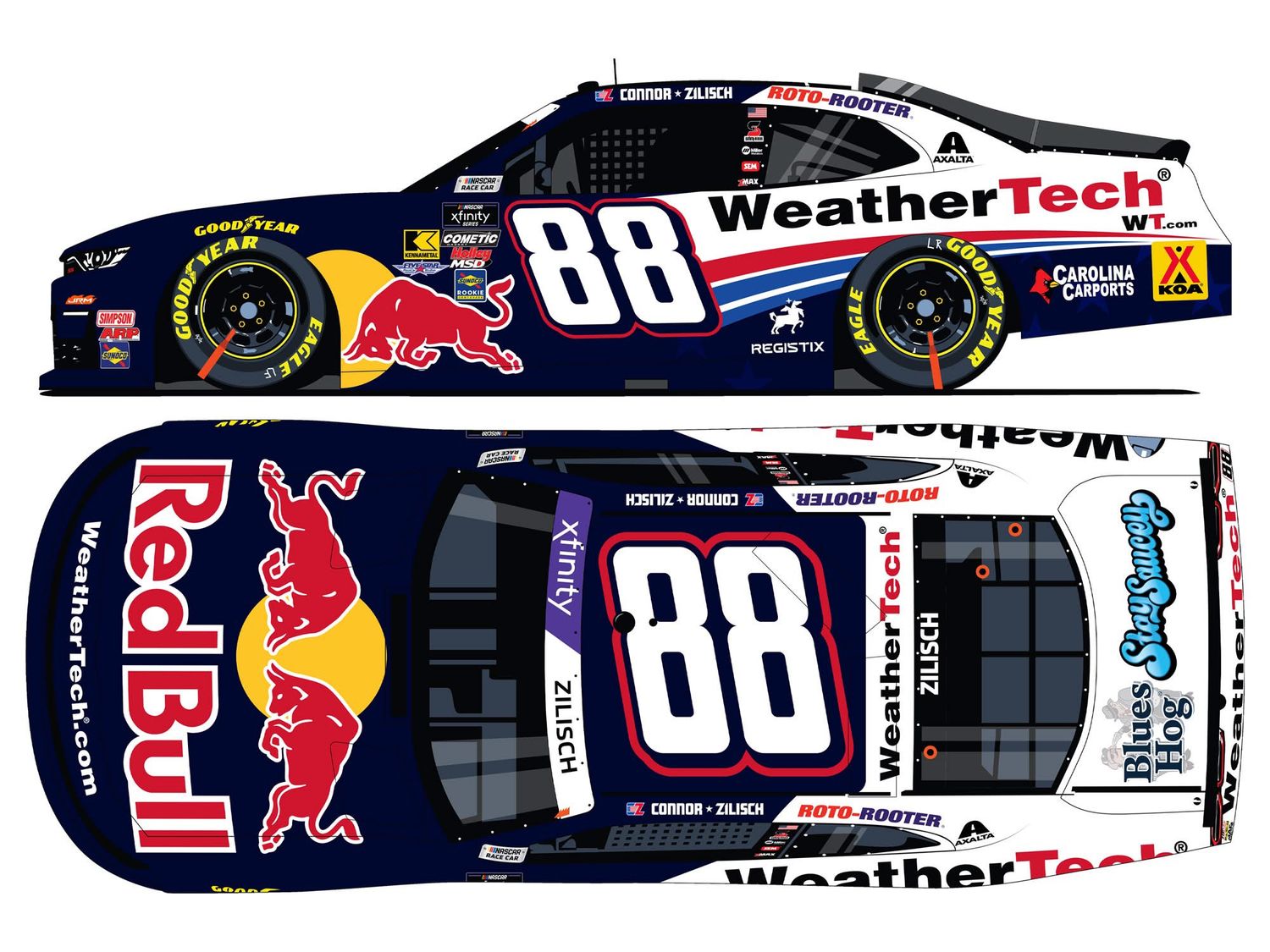 PRE-ORDER - $100 - Connor Zilisch Autographed 2025 Weathertech/Red Bull 1:24 Nascar Diecast Xfinity Series