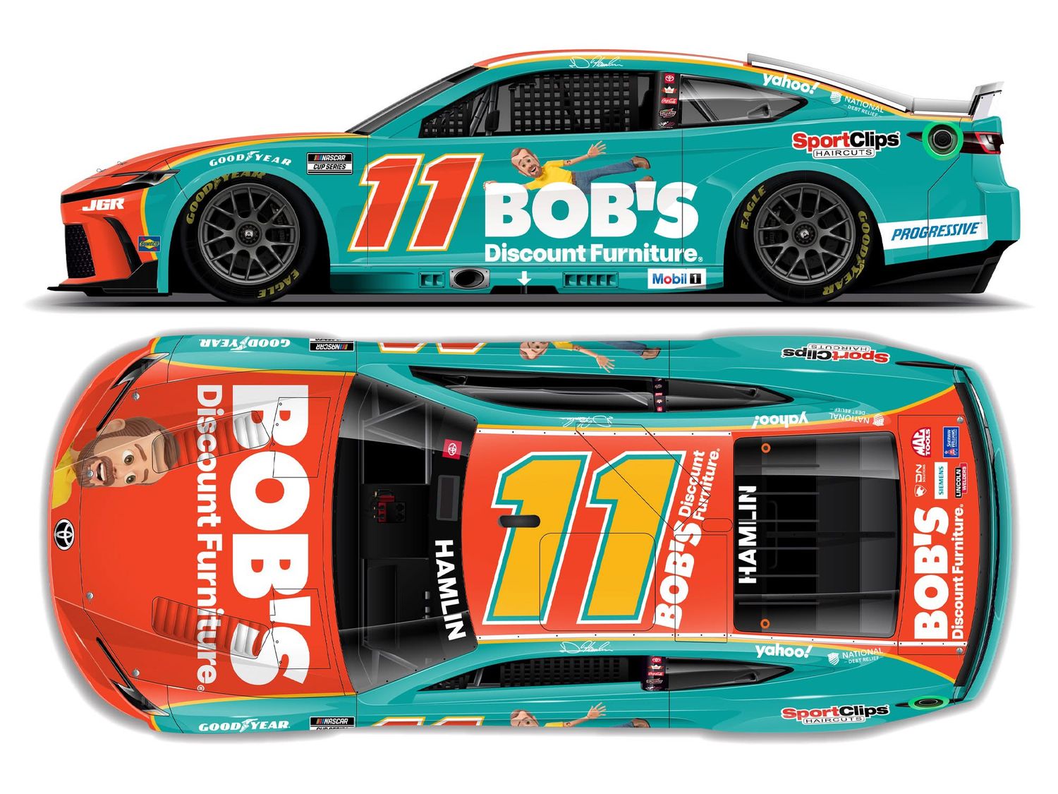 PRE-ORDER - $125 - Denny Hamlin 2025 Bob&#39;s Discount Furniture 1:24 Elite Nascar Diecast