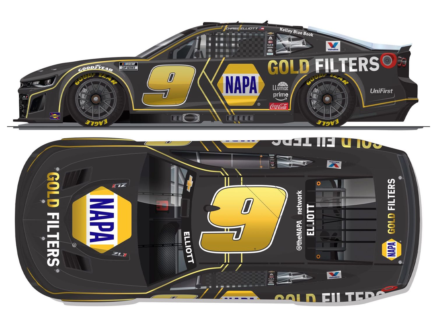 PRE-ORDER - $130 - Chase Elliott 2025 NAPA Gold Filters 1:24 Elite Nascar Diecast