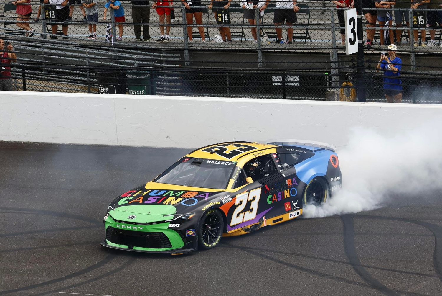 PRE-ORDER - $140 - BUBBA WALLACE 2025 CHUMBA CASINO INDIANAPOLIS RACED WIN 1:24 ELITE DIECAST