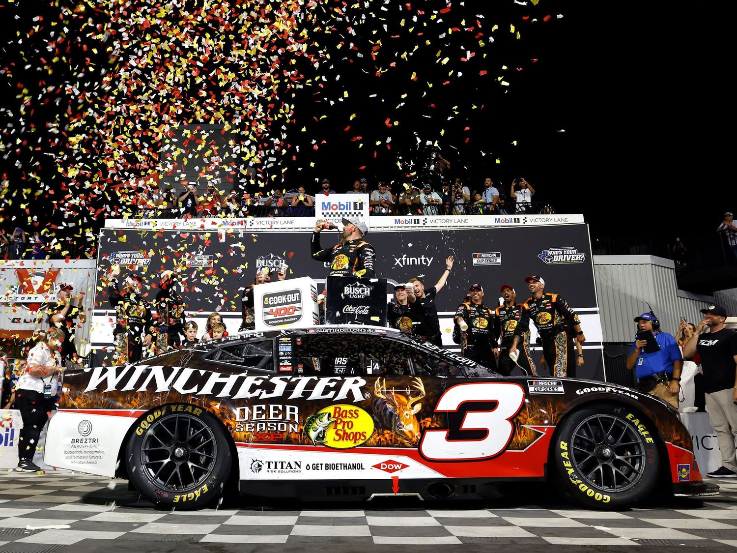 PRE-ORDER - $90 - Austin Dillon 2025 Bass Pro Shops Winchester Deer Season Richmond 8/16/25 Race Win 1:24 Nascar Diecast