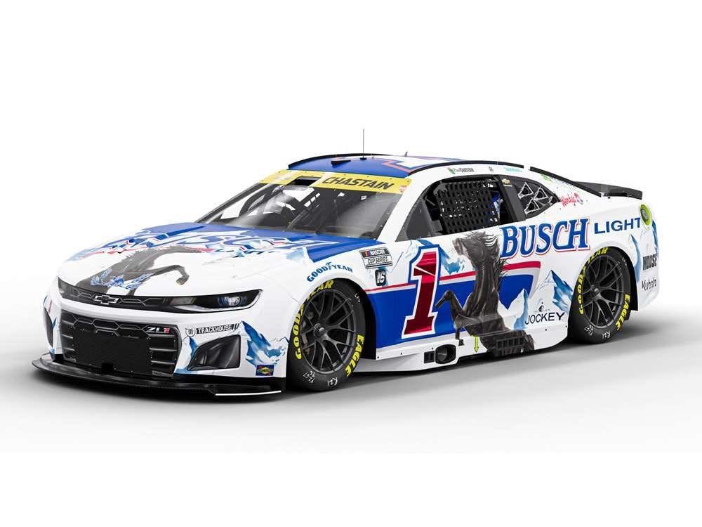 PRE-ORDER - $136 - Ross Chastain 2025 Busch Light Retro 1:24 Elite Nascar Diecast - FOIL NUMBER DIECAST