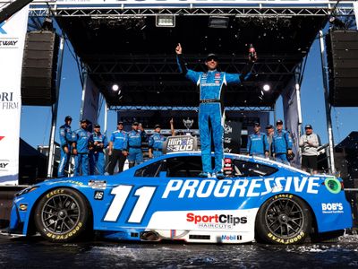 PRE-ORDER - $100 - Denny Hamlin 2025 Progressive WWT 9/7/25 Gateway Race Win 1:24 Color Chrome Nascar Diecast